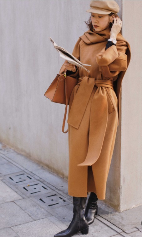 秋冬|“束腰大衣”太撩人了,搭配上靴子更有气场,照着穿就很时髦!