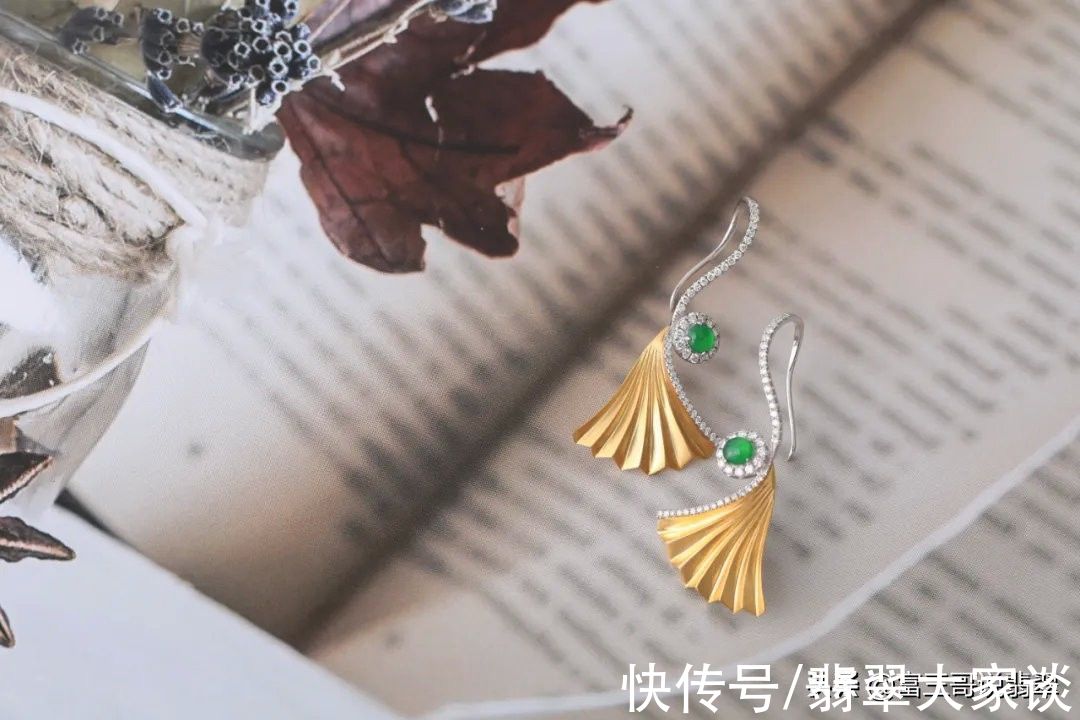 冰种@玉赏 | 小巧精致的翡翠镶嵌设计,太美了