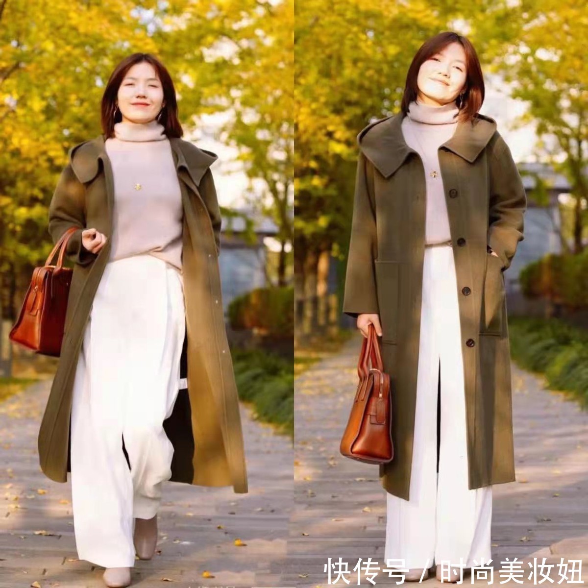 大衣|这才是“微胖”女生该有的穿搭,实用显瘦就算,还超显腿长