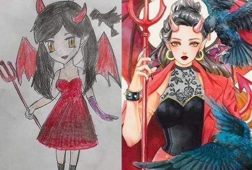 唯美|23岁外国美少女画师:10年前10年后进阶画画对比,画风唯美