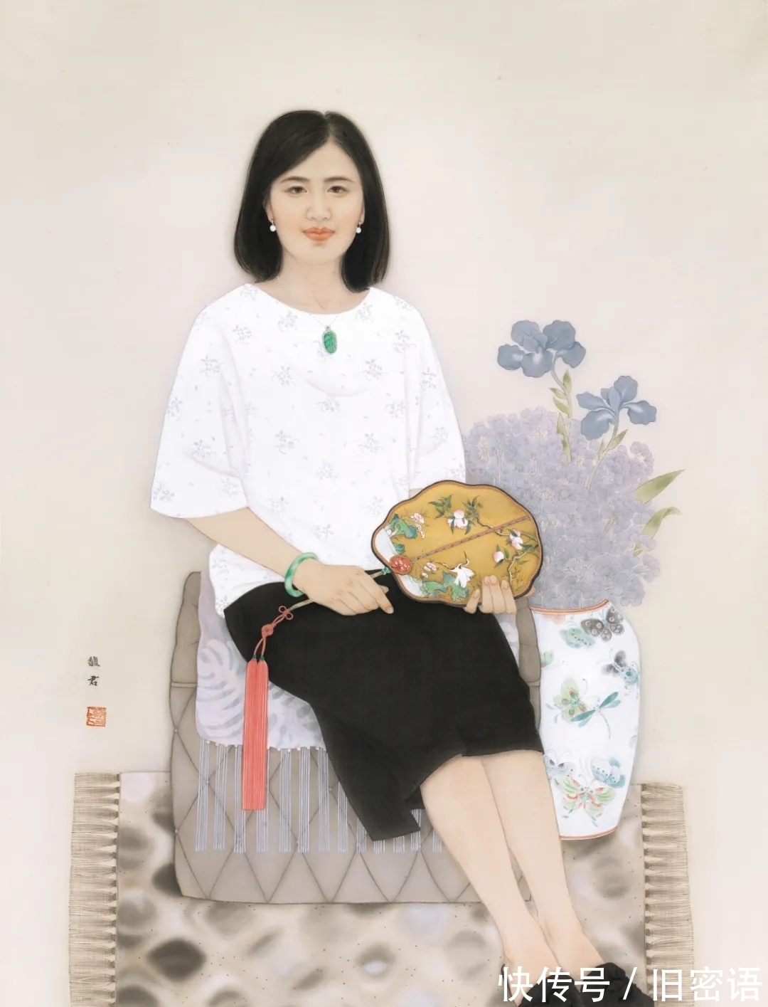 国画家#国画新锐｜何馥君人物画，细腻入微，清雅明净