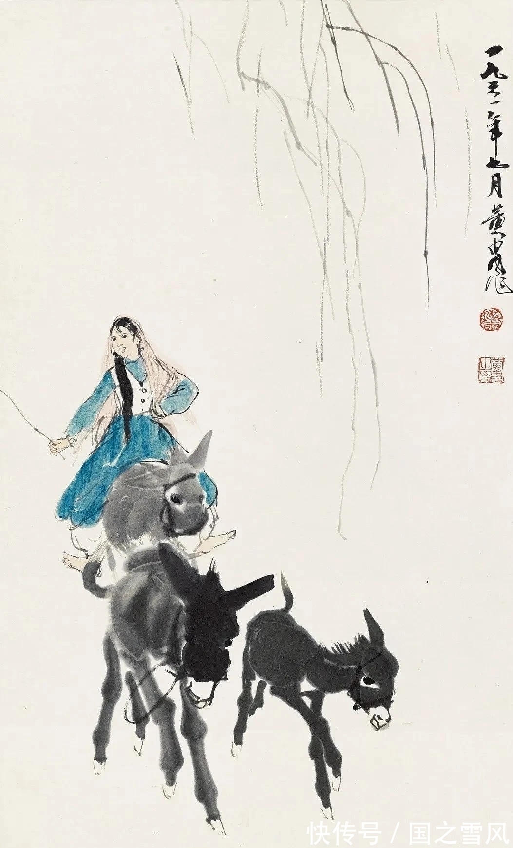 国画史!中国画驴第一人,三笔二笔就把驴儿活灵活现的画在纸上了