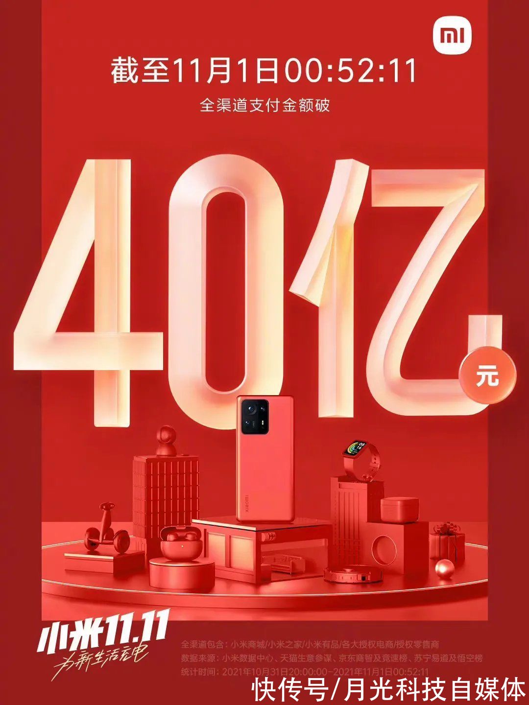 双十一|销量冠军已无悬念，红米NOTE 11引爆双十一，1小时大卖50万台