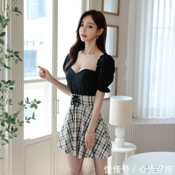 时尚|女神孙允珠时尚搭配:约德尔古调黑玫中欧田园衣裙