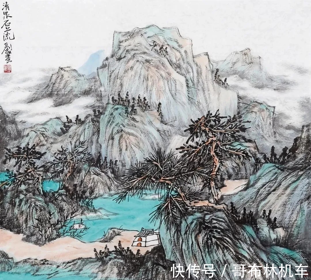 山水画！他画里是梦幻般的意境，是空旷的天地之宇｜刘明山水画