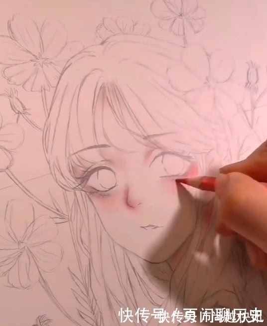 小女孩&美术生手绘小女孩,起型看着很一般,上色之后:论化妆的重要性