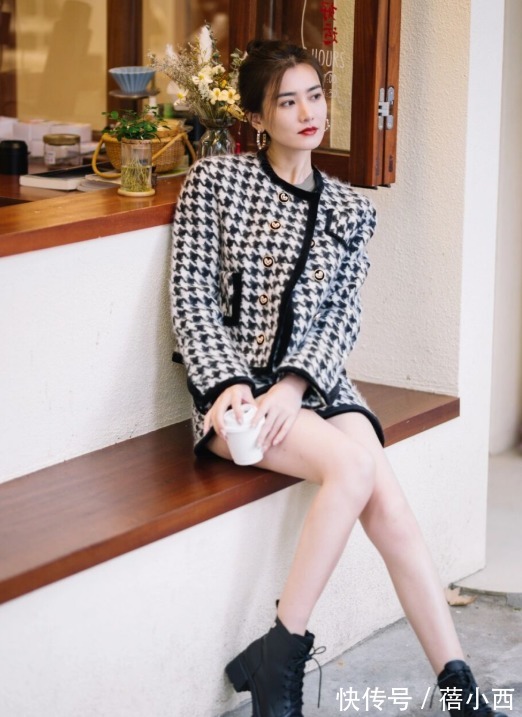 外套|冬季多尝试“千鸟格”外套,经典好看又时髦,时髦精早已在穿了