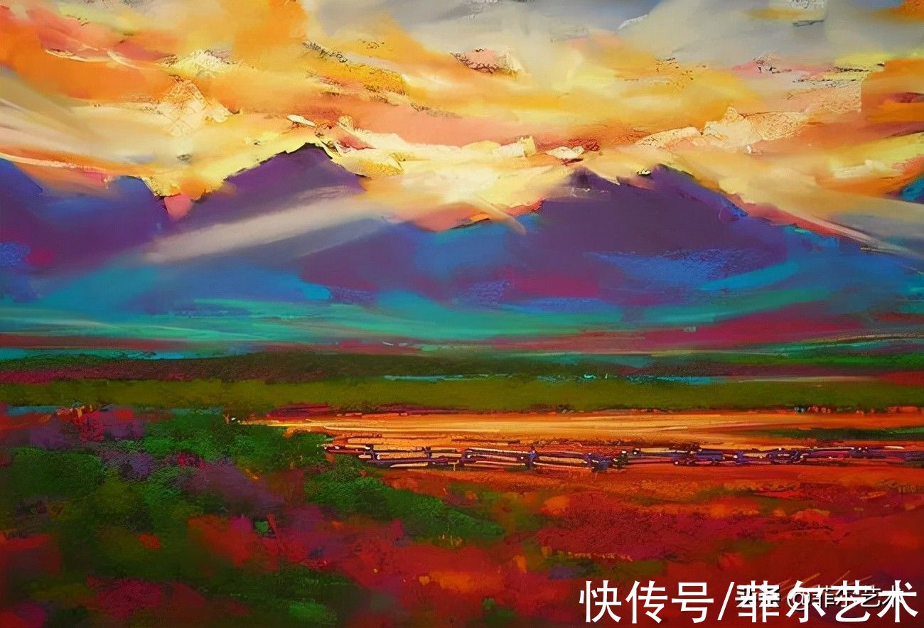 mich美国画家迈克尔风景油画作品用色大胆、明亮,传达出一种乐观精神