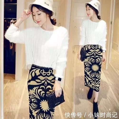 别穿毛衣搭配阔腿裤, 如今春节都流行连衣裙套装, 背影美炸了