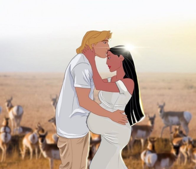 风中奇缘|公主升格当妈!艺术家画出迪士尼公主怀孕画,花木兰造型颠覆形象