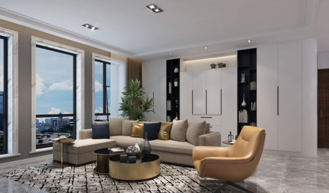 现代风|120平现代风开放三居室,将卧室改为书房很方便