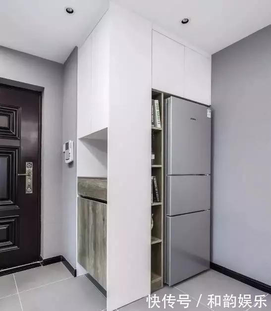 木色|同事家100㎡新房,头次见冰箱放玄关,灰白色调怎么看都不一样