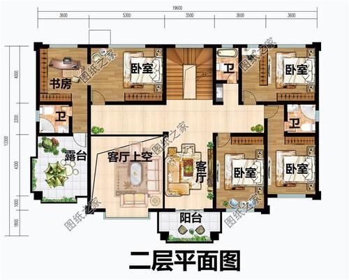 露台|长方形自建房设计平面图，第二款带车库和土灶房，看看是不是你要选的