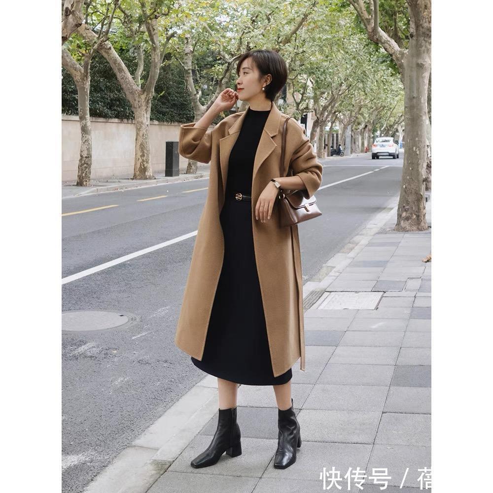 半身裙|秋冬建议多穿“大衣”,搭配半身裙保暖又优雅,搭配阔腿裤真高级