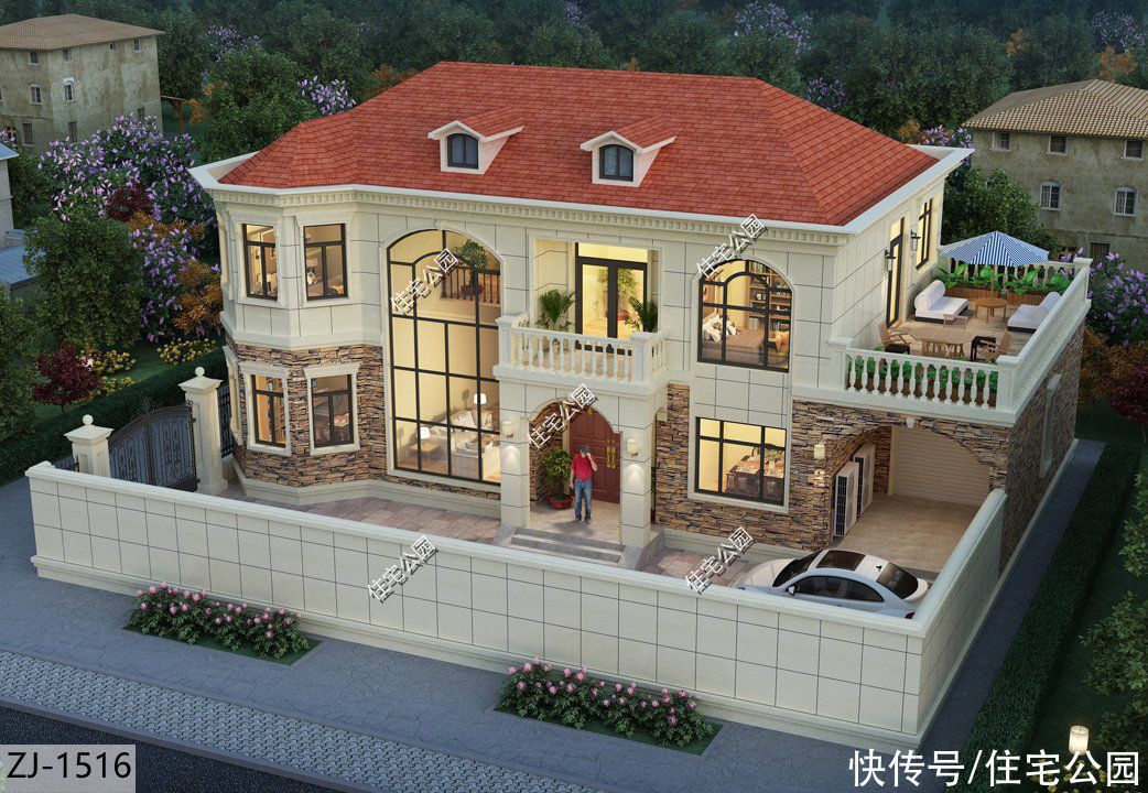 户型|15套挑空客厅户型,专为农村老百姓设计,2021年这样建房面子十足