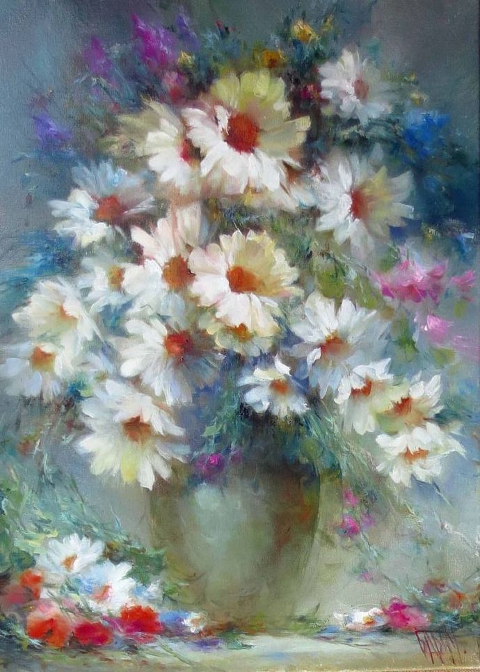 vladimir!俄罗斯画家弗拉基米尔· 巴比奇把花束画得如此之美,妖艳