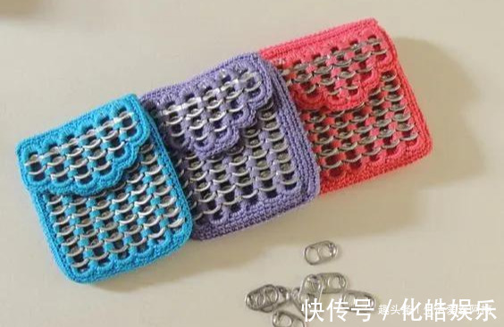 在易拉罐拉环上编织，钩成的包包耐看耐用！DIY变废为宝附教程