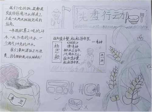  河镇|平谷区南独乐河镇“光盘行动 ”主题绘画手抄报来啦