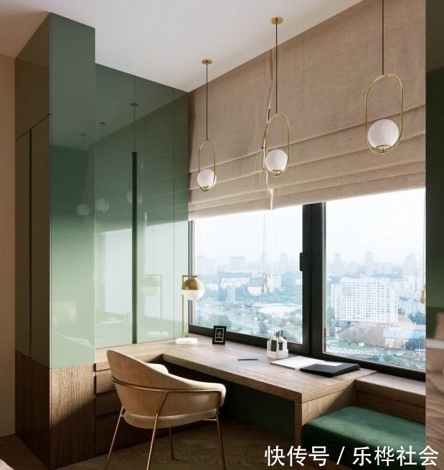 风格|现代风格的轻奢设计,金色与绿色的完美搭配