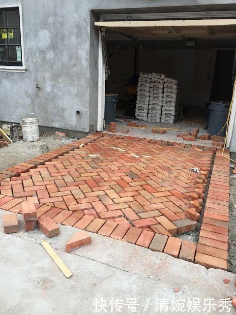 红砖|农村院子水泥地实在太丑了，我家用红砖斜着铺，越用越久还看不腻