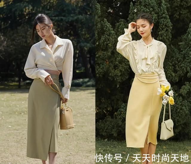 服饰|很适合夏季的搭配:衬衫+半裙,遮肉显瘦,上班上学都能穿