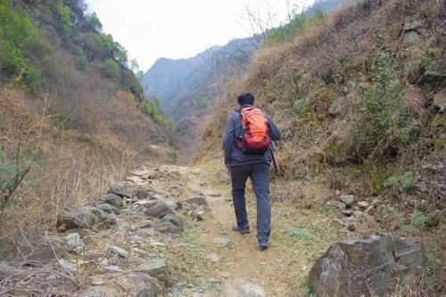 远村行走|寻访秦岭大沟，石墙后出现一间房子，房子孤零零的，但大门却开着