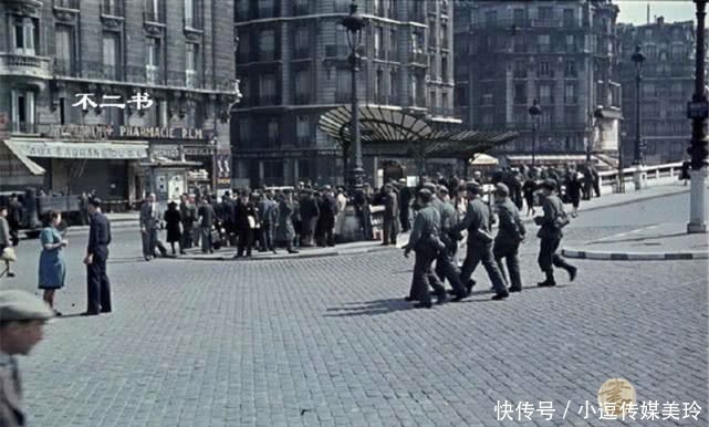巴黎|彩色老照片：德占时期的法国，无人反抗德军压迫，巴黎人习以为常