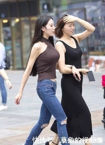 丰腴|街拍：丰腴性感时尚的妹子，搭配长心,没有对比就没有伤害！