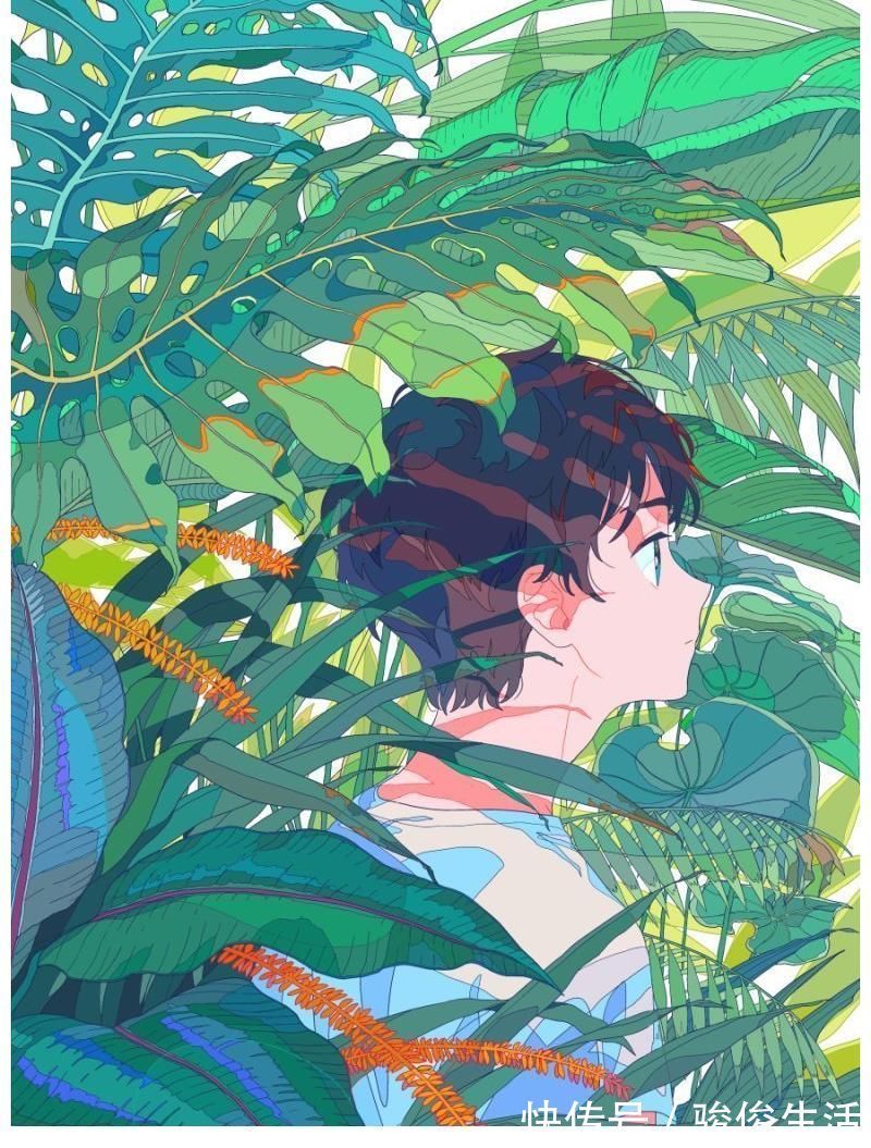 色彩|清爽的夏日插画，斑驳光影的融入，更是增添了绚丽色彩