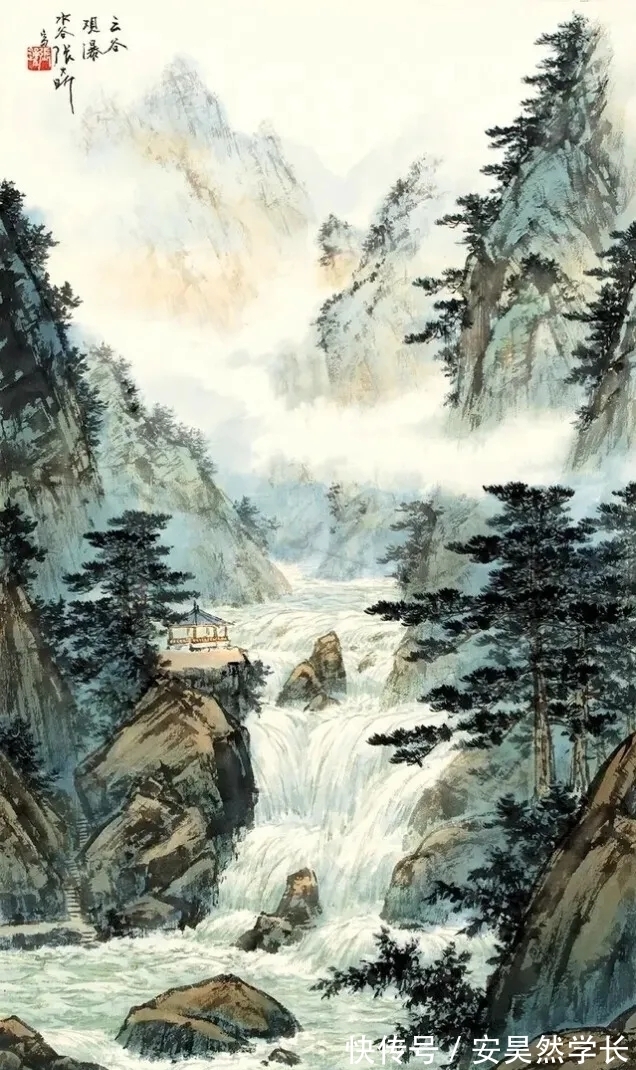 张大昕!海派|张大昕的山水画,以水取胜!