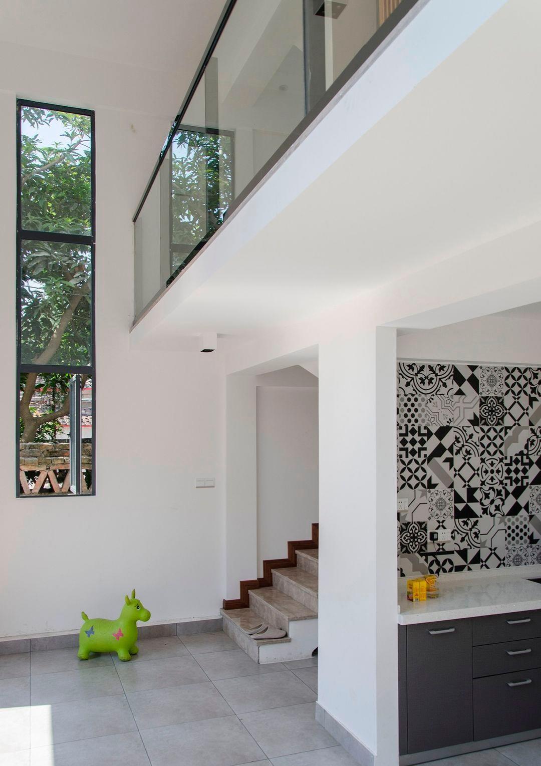 业主|80平的复式空间,经典的黑白搭配森系绿色,打造让三代人舒适的家