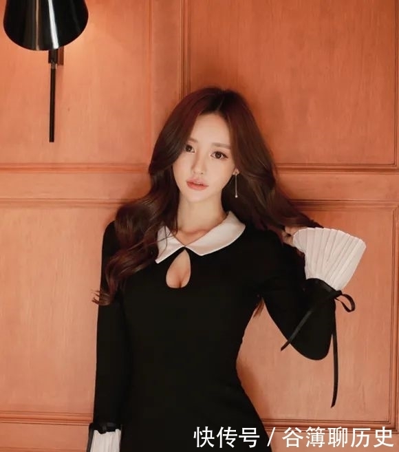 孙允珠|美图欣赏：孙允珠，公主领仙美水滴百褶雪纺衣裙