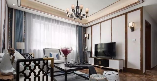 展示柜|新中式客厅电视墙，儒雅端庄，华丽大方！新中式客厅电视墙，儒雅端庄，华丽大方！