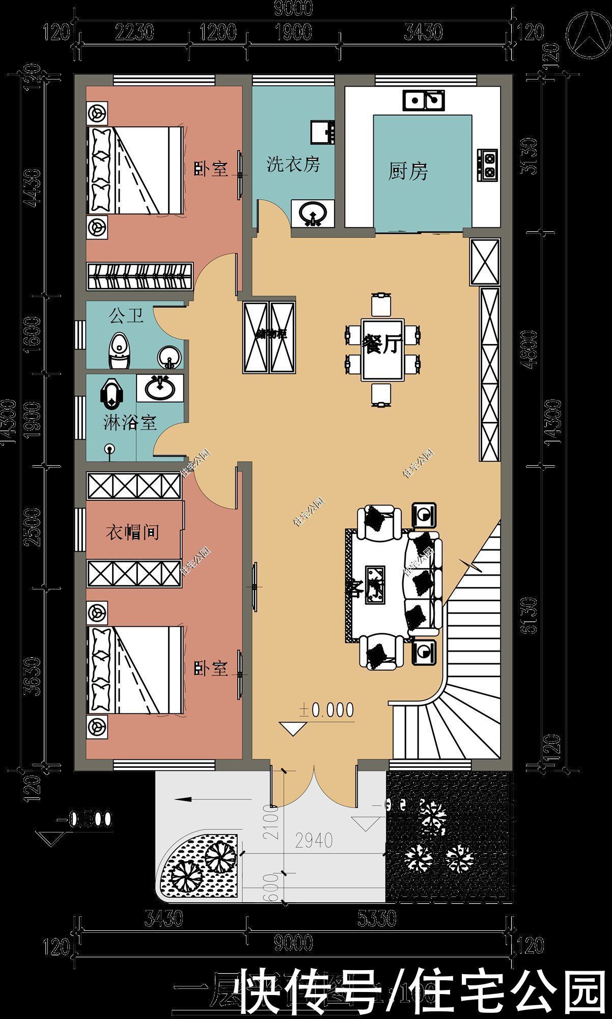 户型|15套挑空客厅户型，专为农村老百姓设计，2021年这样建房面子十足