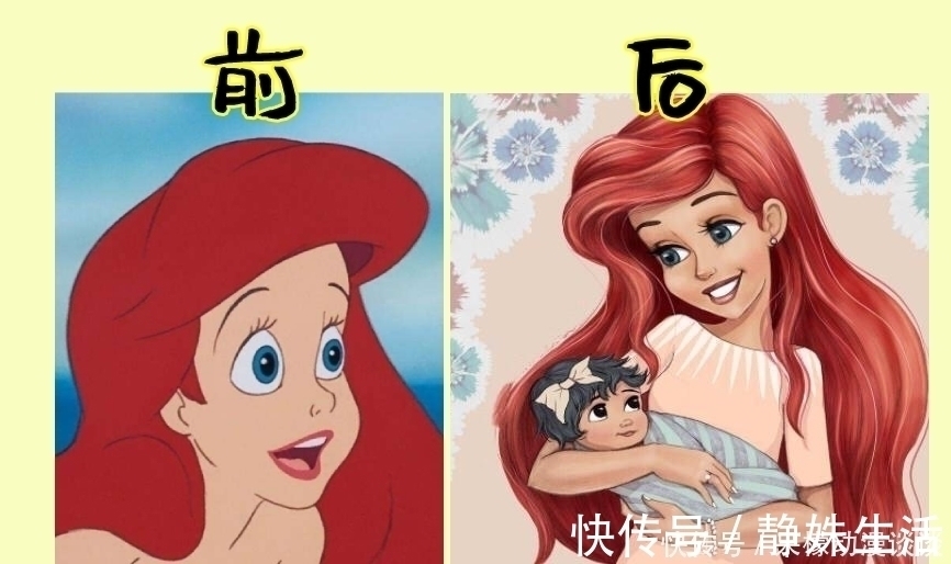 白雪公主和七个小矮人|当迪士尼公主成为妈妈,安娜温柔,连调皮的长发公主也变了一个样