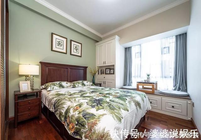 背景墙|120㎡三室改四室,看起来比140㎡的还要大,经典美式风格太好看了