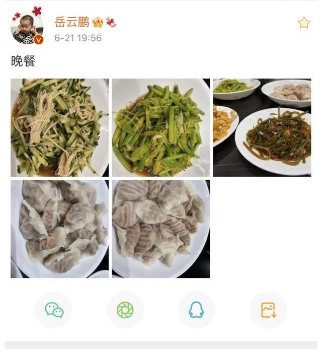 河南人|小岳岳又晒晚餐了，饺子如约而至，6万多人点赞，这饭菜很接地气