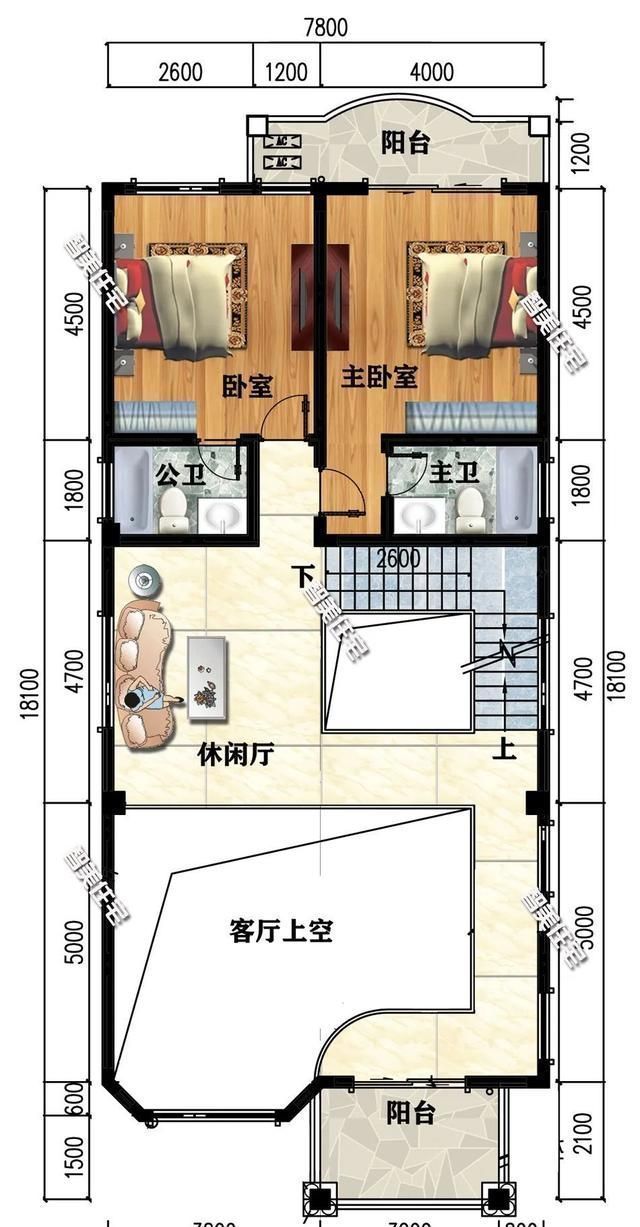 平顶|长宽相差较大的别墅户型，做成平顶或斜顶，造型都耐看！