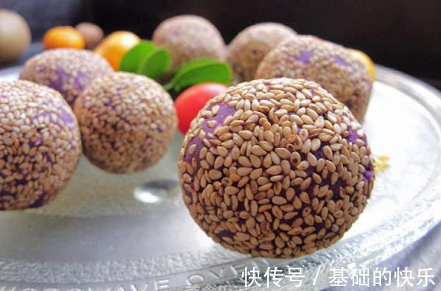 紫薯泥|不蒸不煮不炸，这样麻球做出来比市面上好吃10倍，孩子吃也健康