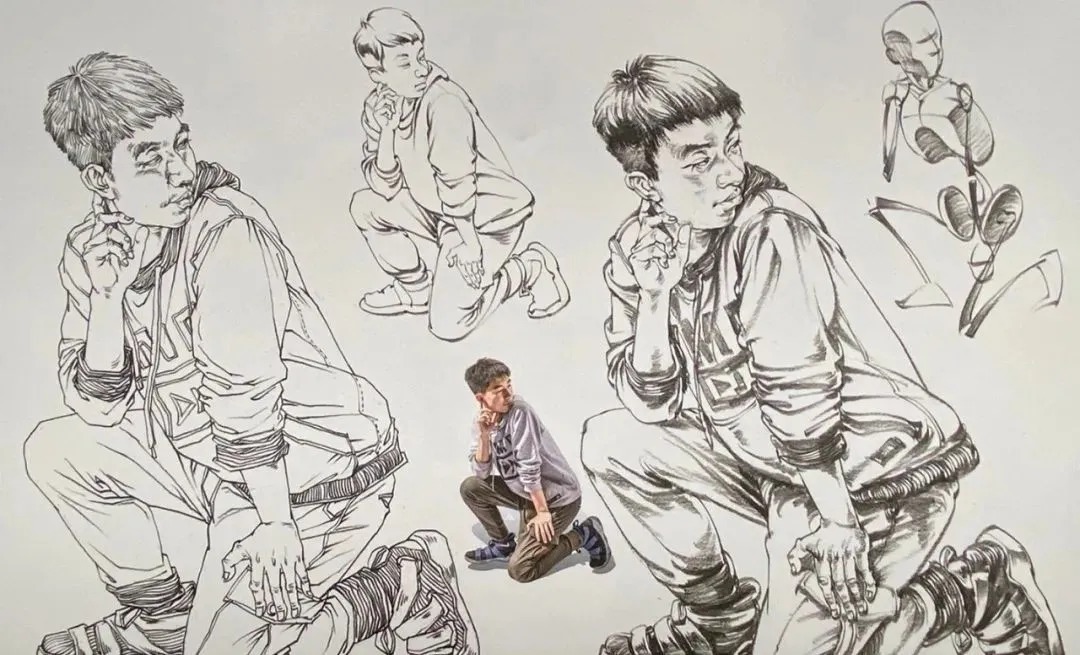 衣褶$你画的蹲姿动态速写是不是很容易“扑街”?