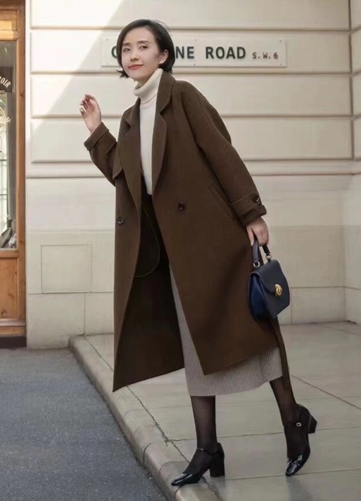 高跟鞋|不管20岁还是40岁,穿大衣少配打底裤,俗气还显老