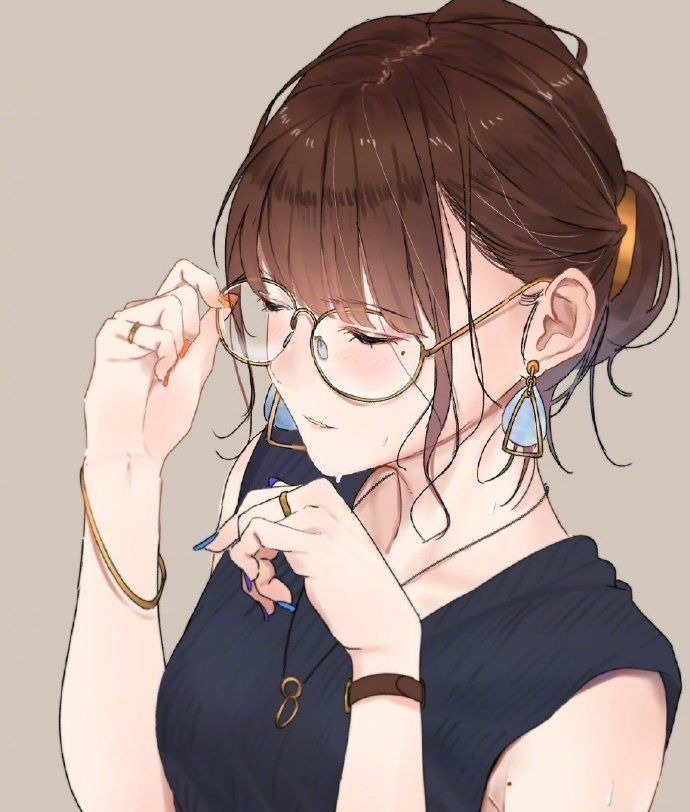 戴上眼镜@总感觉戴上眼镜有一种独特的气质,画师大佬画了一堆这样的妹子