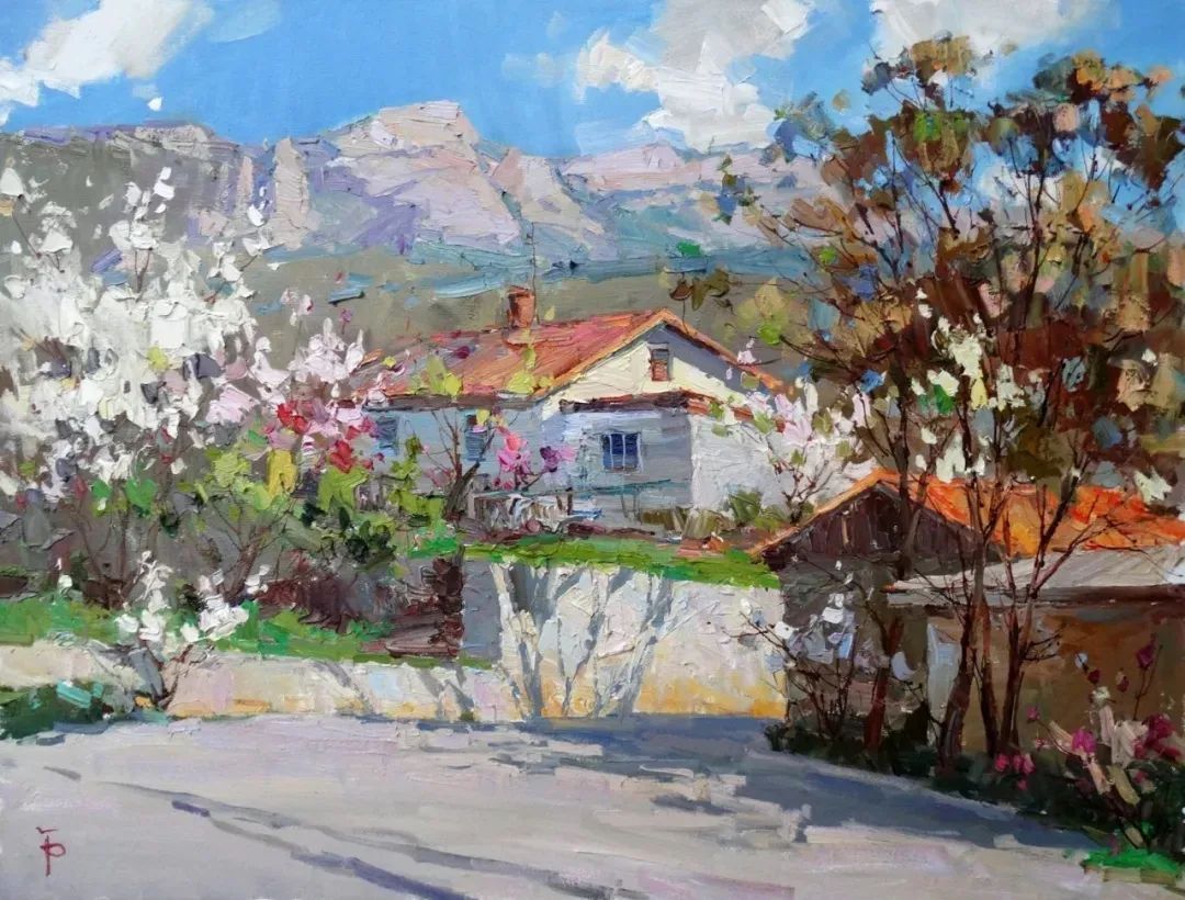 露台&不起眼的房子、简单的露台、普通的小路 他都画得如此出彩!