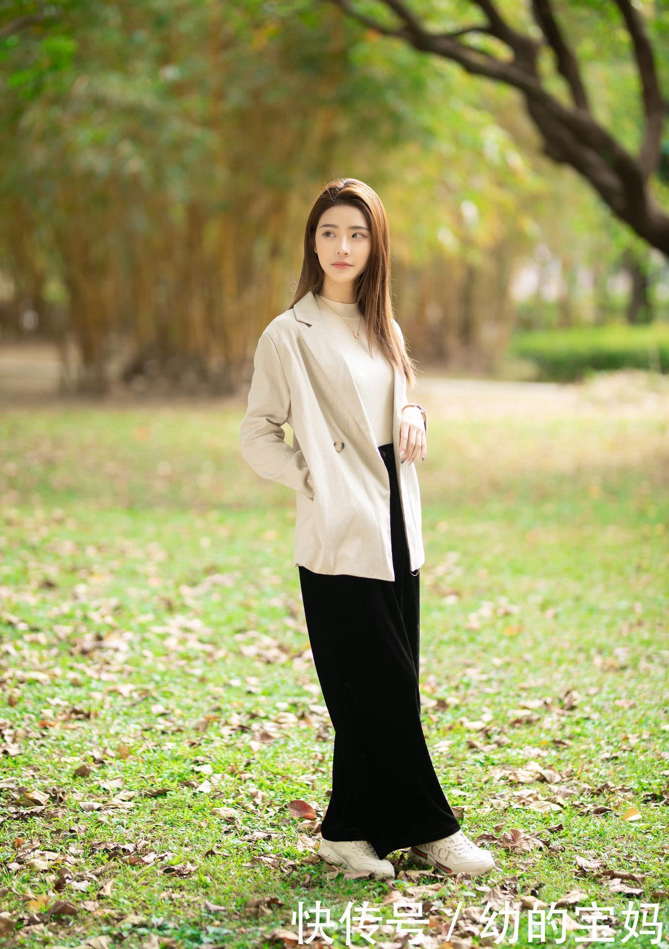 西装外套|想要潇洒又帅气的穿搭,一件阔腿裤是必不可少的