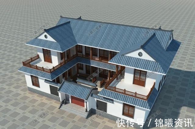 中式|对称式传统中式二层别墅,流传千年准没错,农村就应该建这种房子