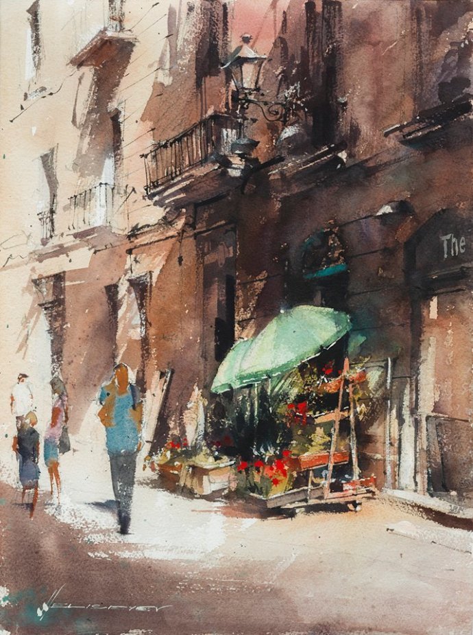 弗拉迪斯拉夫!印象水彩/美国当代艺术家弗拉迪斯拉夫水彩作品