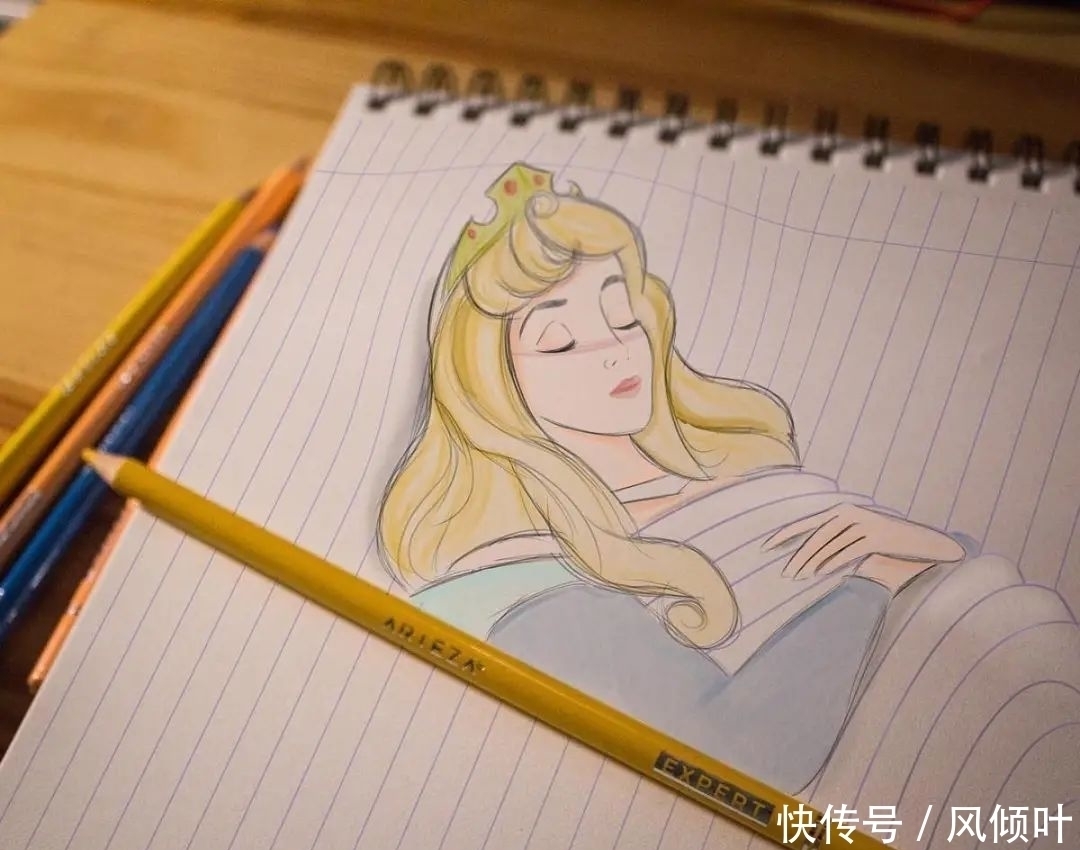 长发公主|他在本子上“乱涂乱画”,迪士尼角色和线条一起玩游戏,趣味十足