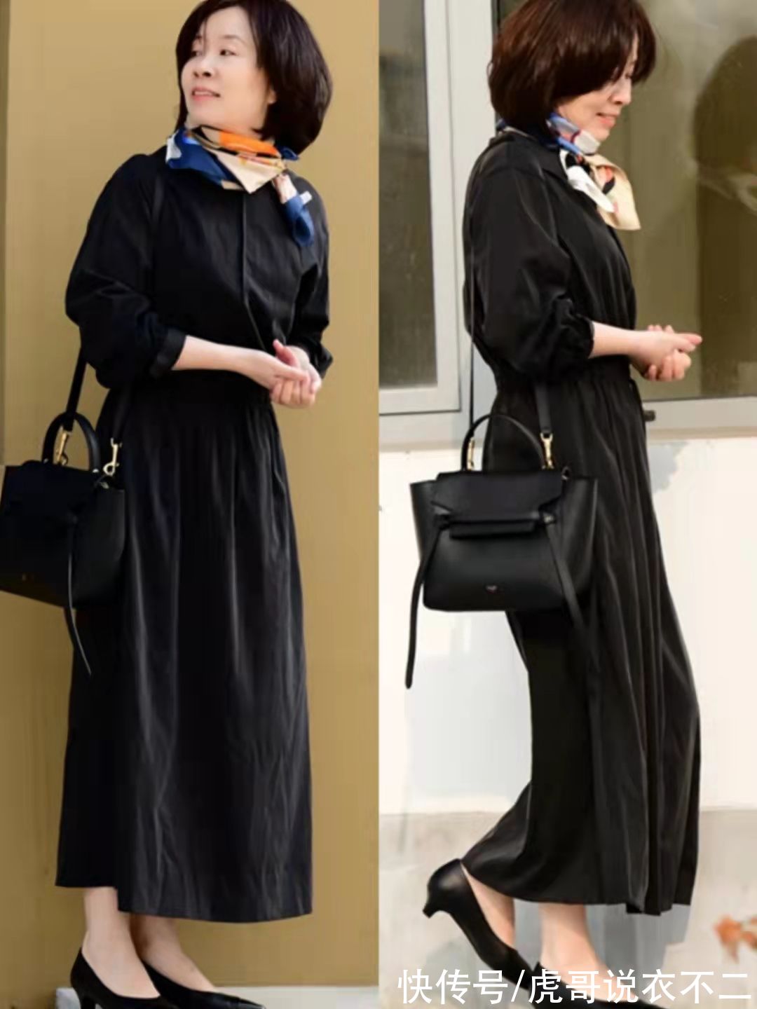 针织开衫|秋季流行“丝巾系脖子”，掌握技巧与搭法，年纪再大也能气质爆表