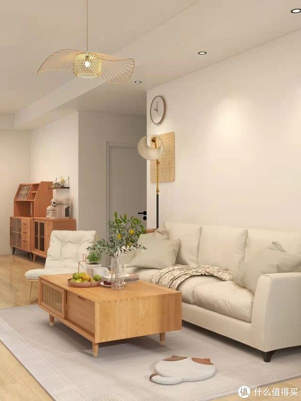 地毯|客厅设计灵感库，有吊顶、白墙、地毯，跟“网红装修”反着来