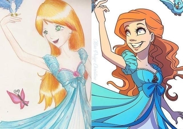 莫欺少年穷#画师发起“十年重绘”,10年前是平平无奇简笔画,10年后惊艳众人